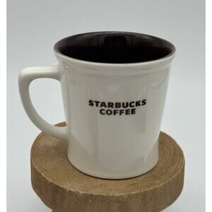 Original STARBUCKS 16 oz Size New Bone China Coffee Mug Cup White Brown 2009